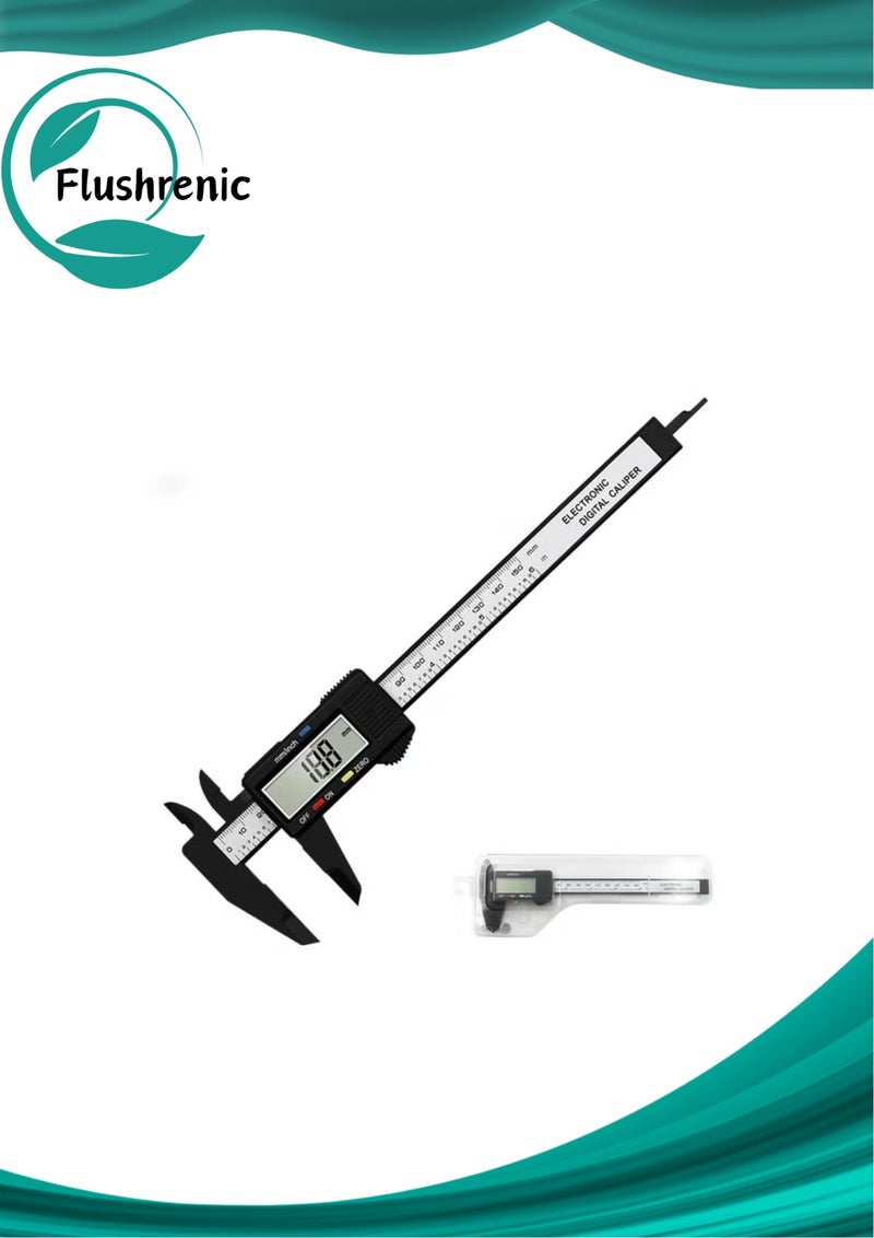 فلوشرينيك الفرجار الرقمي,  أداة قياس الفرجار مقاس 0-5.91 بوصة - فرجار ميكرومتر إلكتروني مزود بشاشة LCD كبيرة، خاصية الإيقاف التلقائي، خاصية التحويل بين البوصة والمليمتر - Image 1